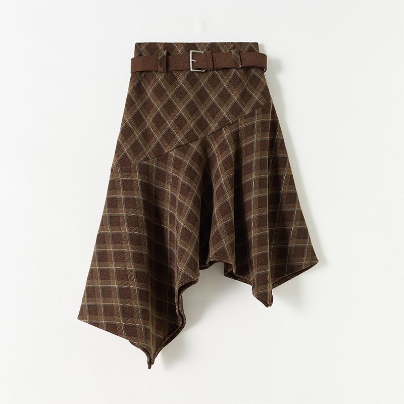 Plaid retro autumn and winter spicegirl skirt for women