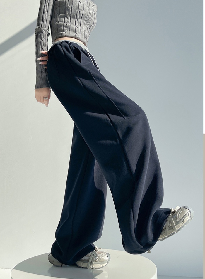 Loose wide leg pants splice casual pants for women