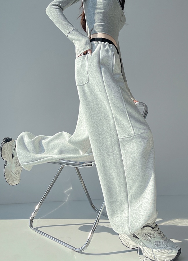 Loose wide leg pants splice casual pants for women