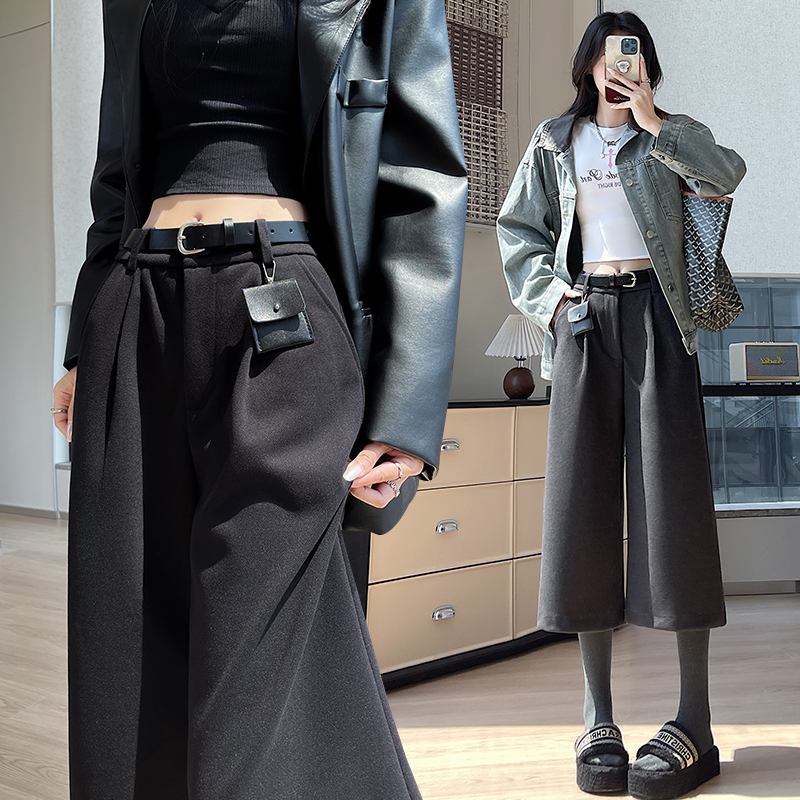 Woolen with all-match accessories seven tenths Casual five pants