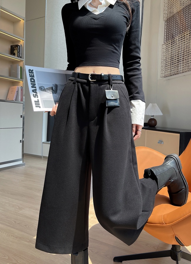 Woolen with all-match accessories seven tenths Casual five pants