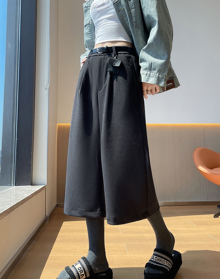 Woolen with all-match accessories seven tenths Casual five pants