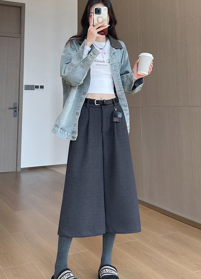 Woolen with all-match accessories seven tenths Casual five pants