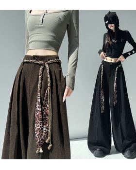 Autumn and winter wide leg pants retro pants for women