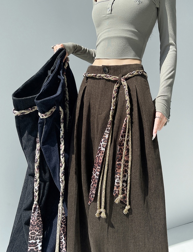 Autumn and winter wide leg pants retro pants for women