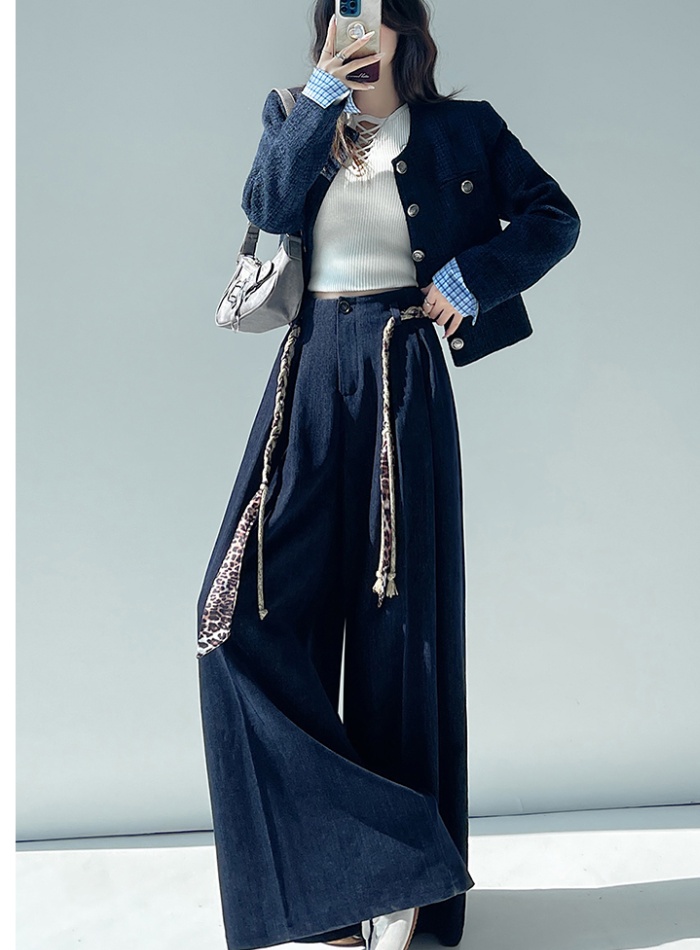 Autumn and winter wide leg pants retro pants for women