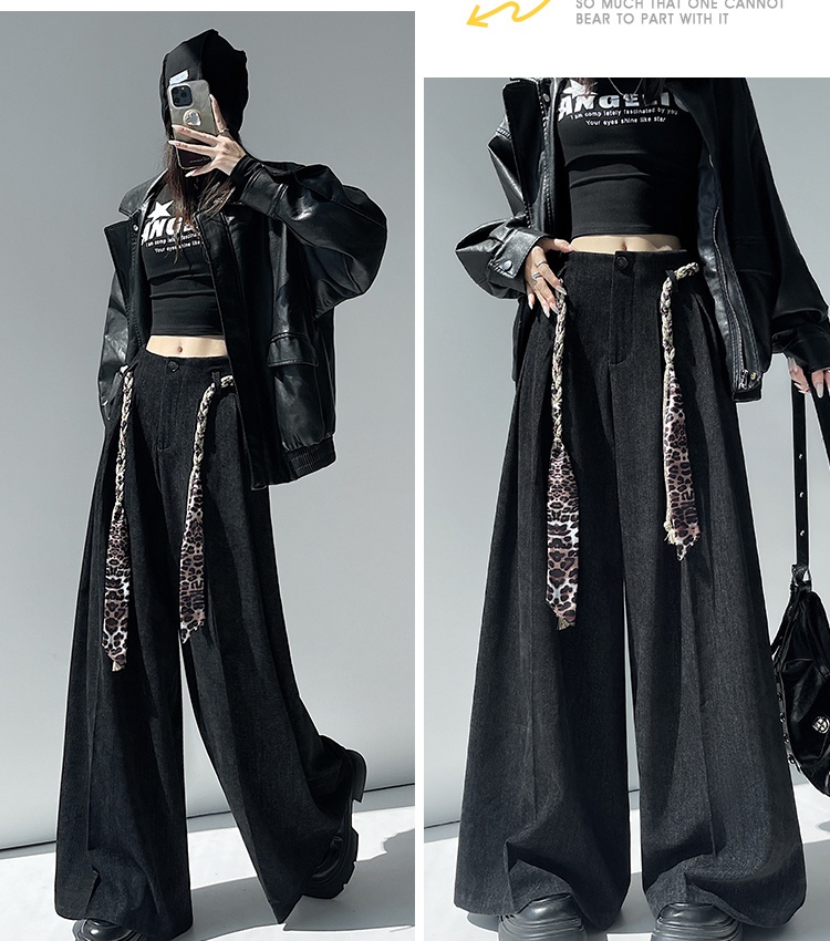 Autumn and winter wide leg pants retro pants for women