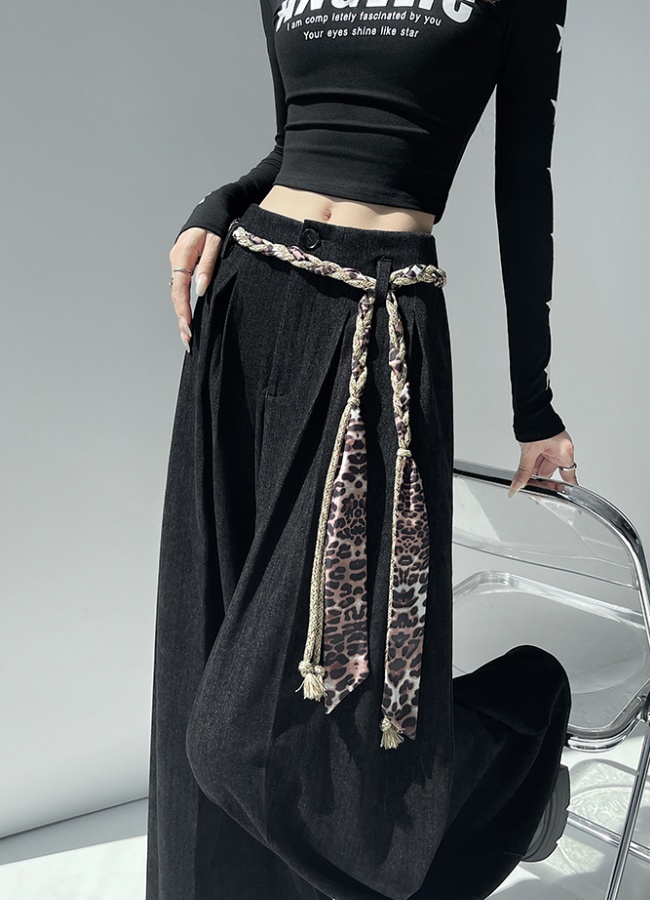 Autumn and winter wide leg pants retro pants for women