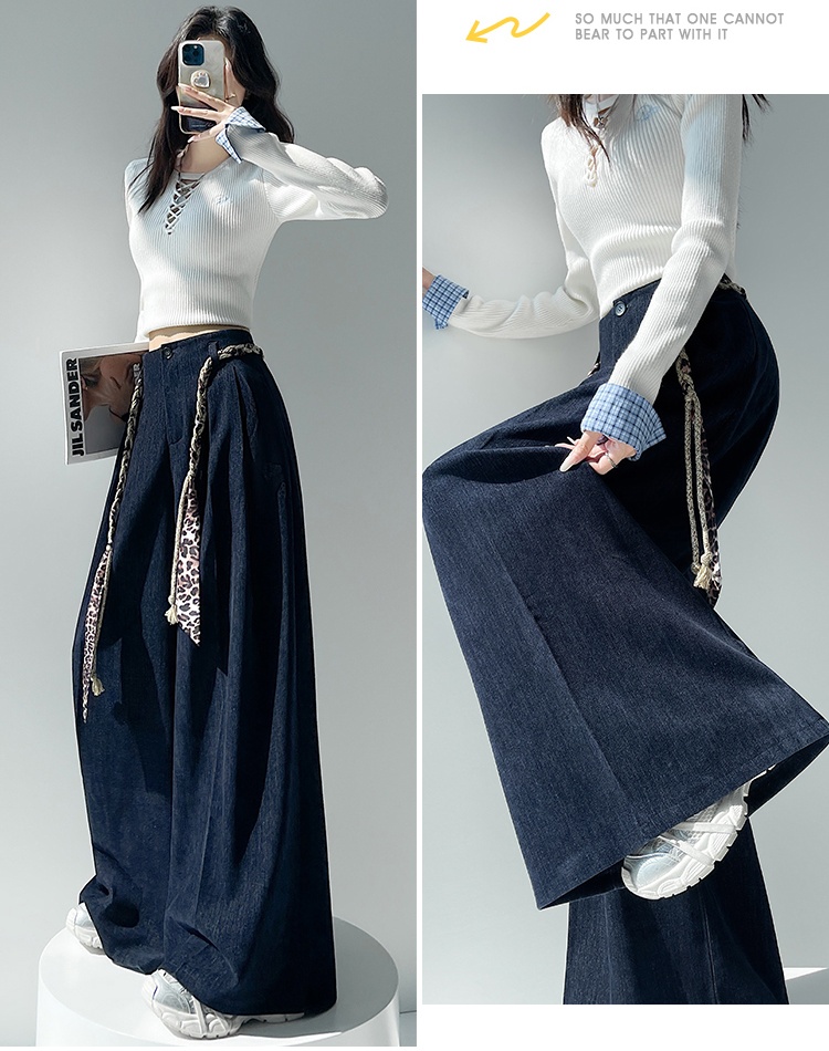 Autumn and winter wide leg pants retro pants for women