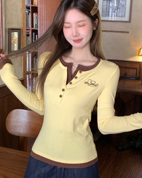 Mixed colors all-match T-shirt temperament bottoming shirt
