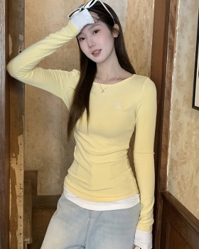 Temperament Pseudo-two bottoming shirt splice T-shirt