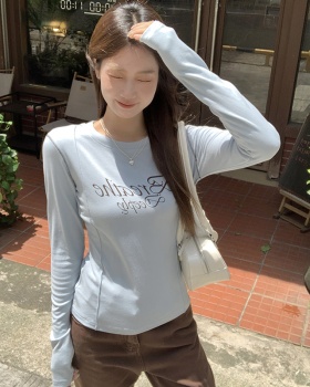 Commuting Casual tops niche letters bottoming shirt