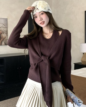 Unique autumn and winter tops Pseudo-two sweater