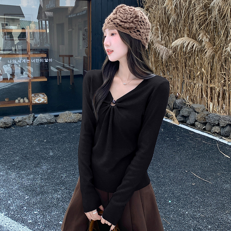 Autumn slim bottoming shirt wear V-neck sweater