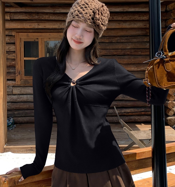 Autumn slim bottoming shirt wear V-neck sweater