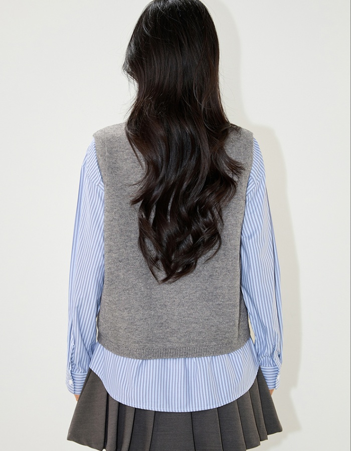 Autumn embroidered cardigan knitted round neck tops for women