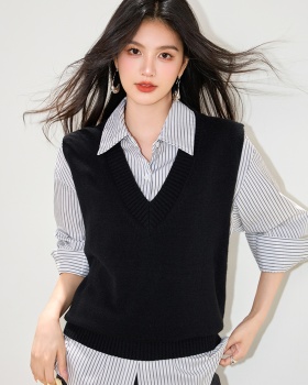 Autumn Western style sweater all-match waistcoat for women