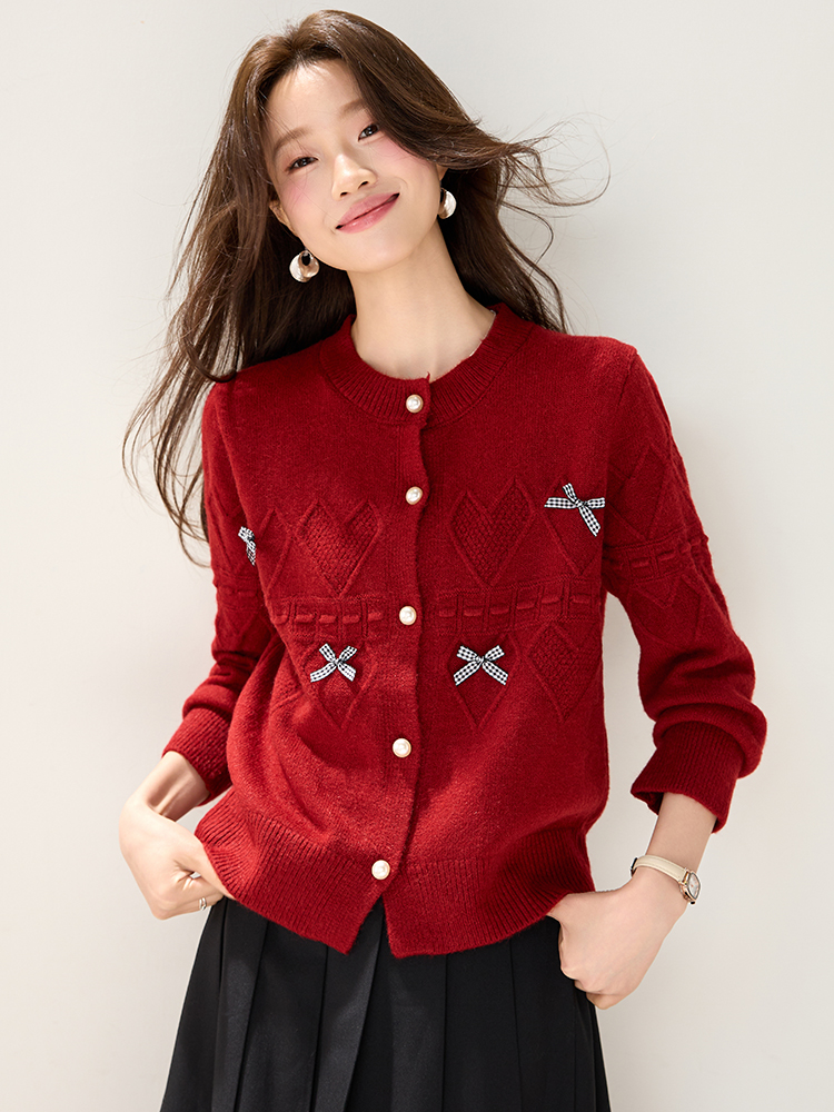 Wool chanelstyle cardigan all-match coat for women