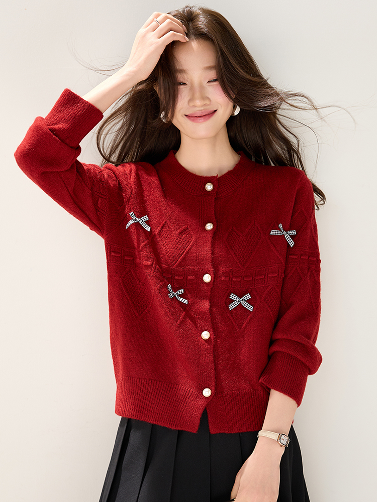 Wool chanelstyle cardigan all-match coat for women
