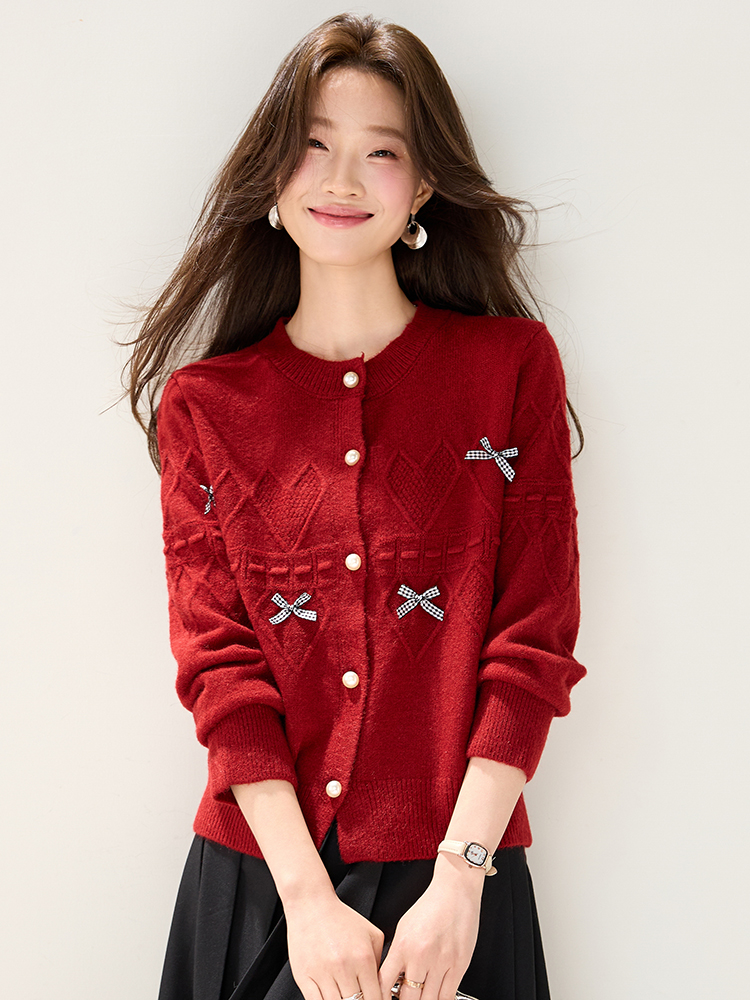 Wool chanelstyle cardigan all-match coat for women