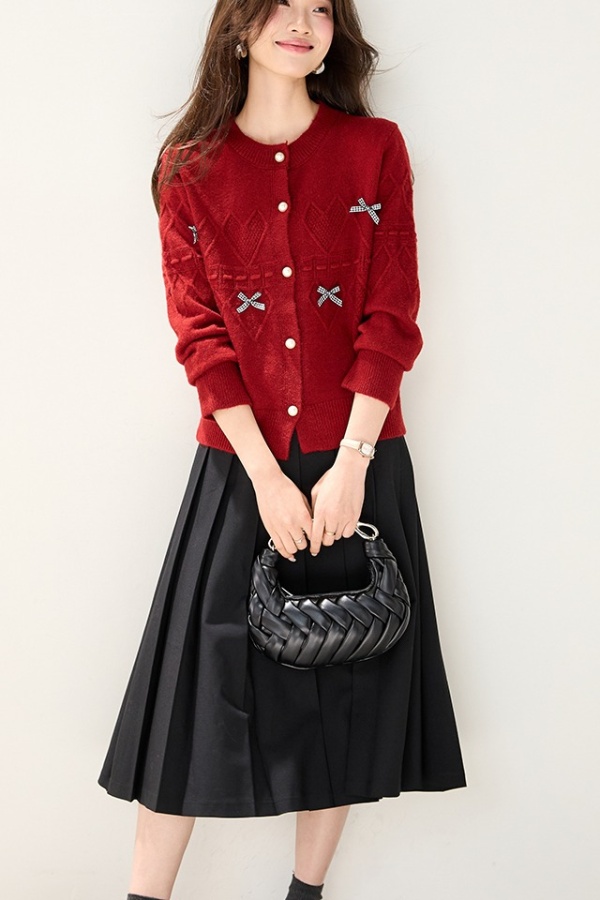 Wool chanelstyle cardigan all-match coat for women