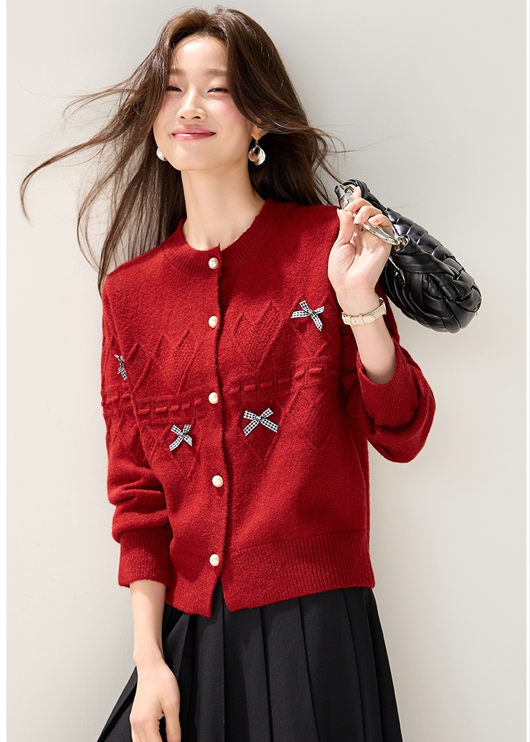 Wool chanelstyle cardigan all-match coat for women