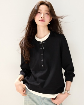 Lazy Western style tops round neck loose hoodie for women