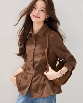 All-match simple tops autumn and winter shirt for women