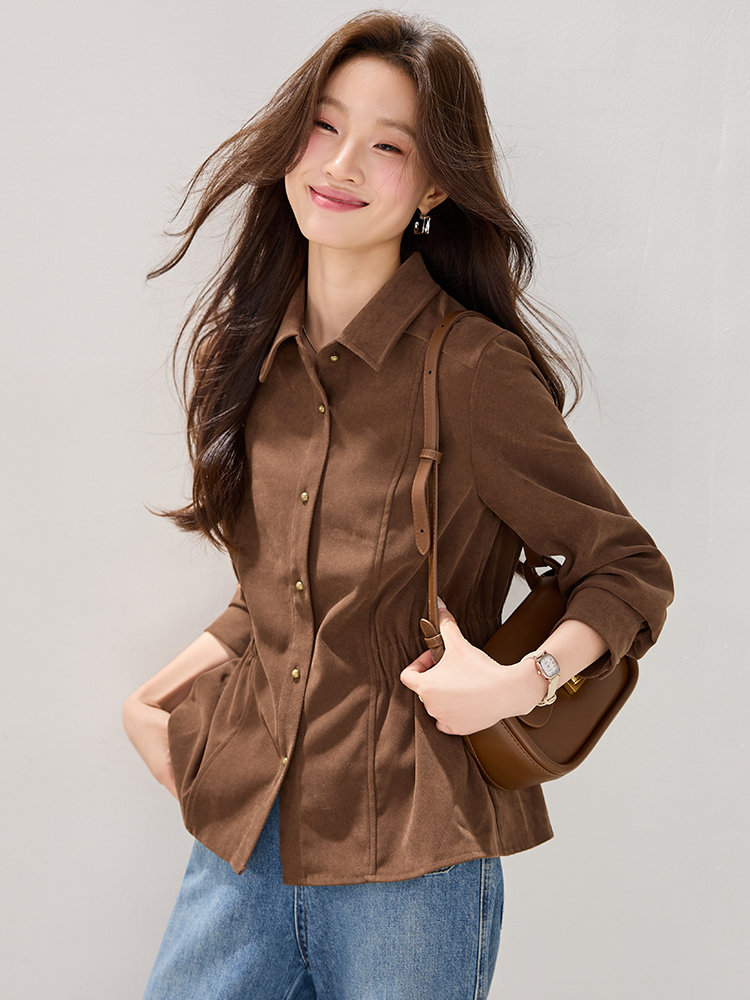 All-match simple tops autumn and winter shirt for women