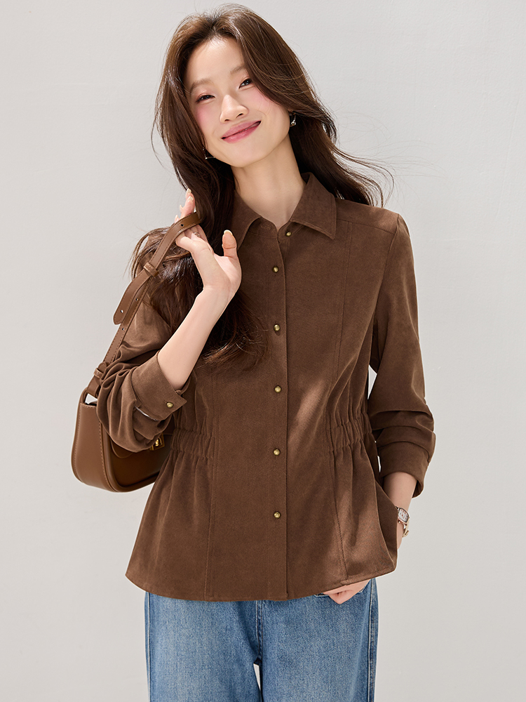 All-match simple tops autumn and winter shirt for women