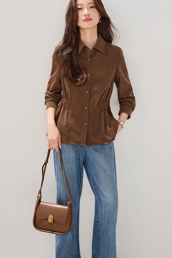 All-match simple tops autumn and winter shirt for women