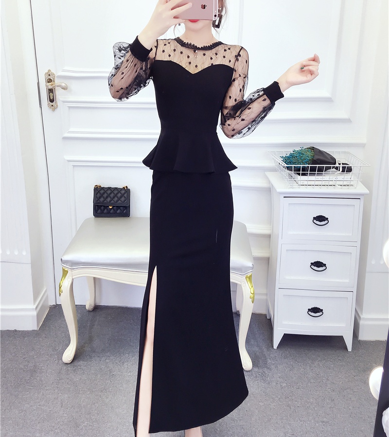 Temperament package hip long dress autumn and winter dress