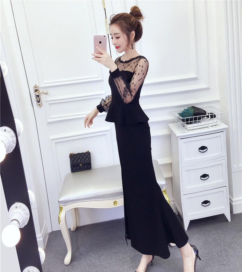 Temperament package hip long dress autumn and winter dress