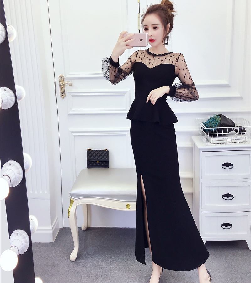 Temperament package hip long dress autumn and winter dress