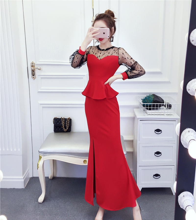 Temperament package hip long dress autumn and winter dress