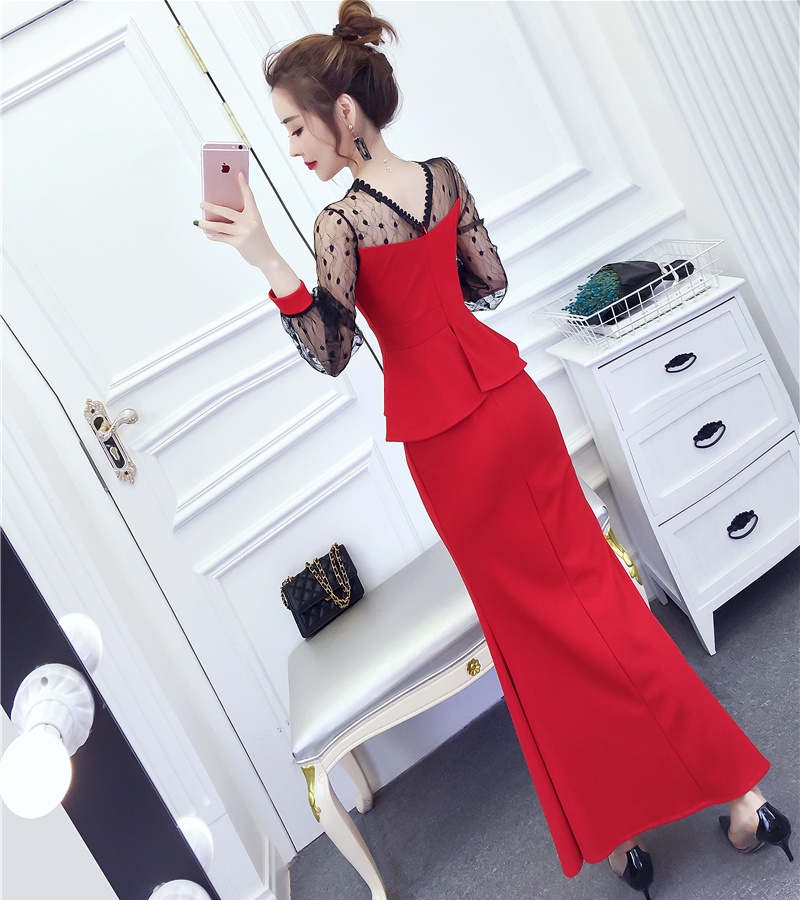 Temperament package hip long dress autumn and winter dress