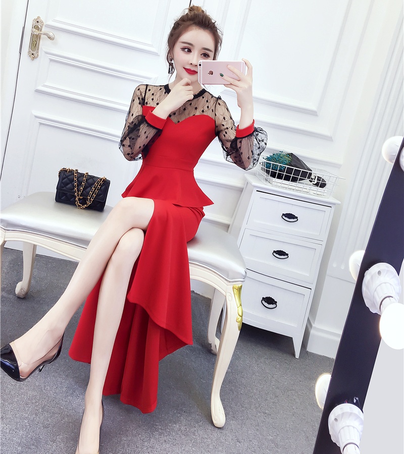 Temperament package hip long dress autumn and winter dress