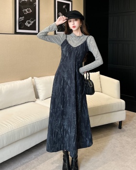 Temperament dress Korean style bottoming shirt 2pcs set