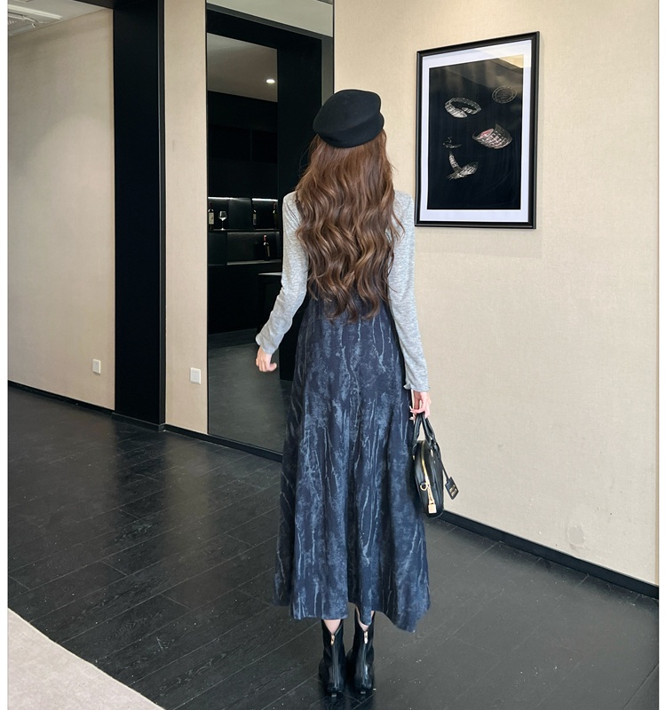 Temperament dress Korean style bottoming shirt 2pcs set