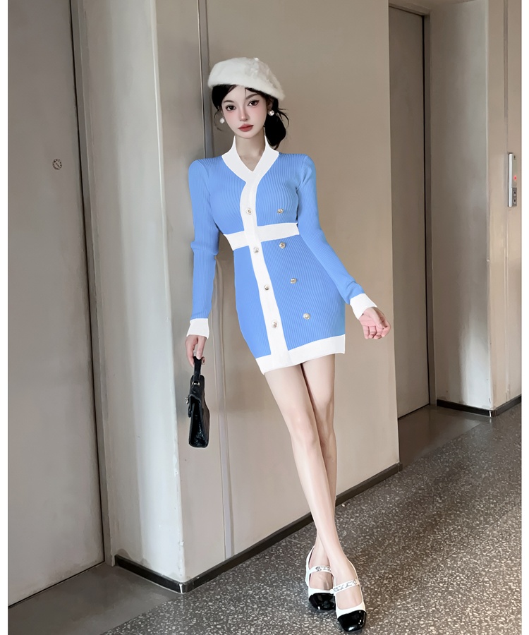 Package hip knitted dress chanelstyle sweater dress for women