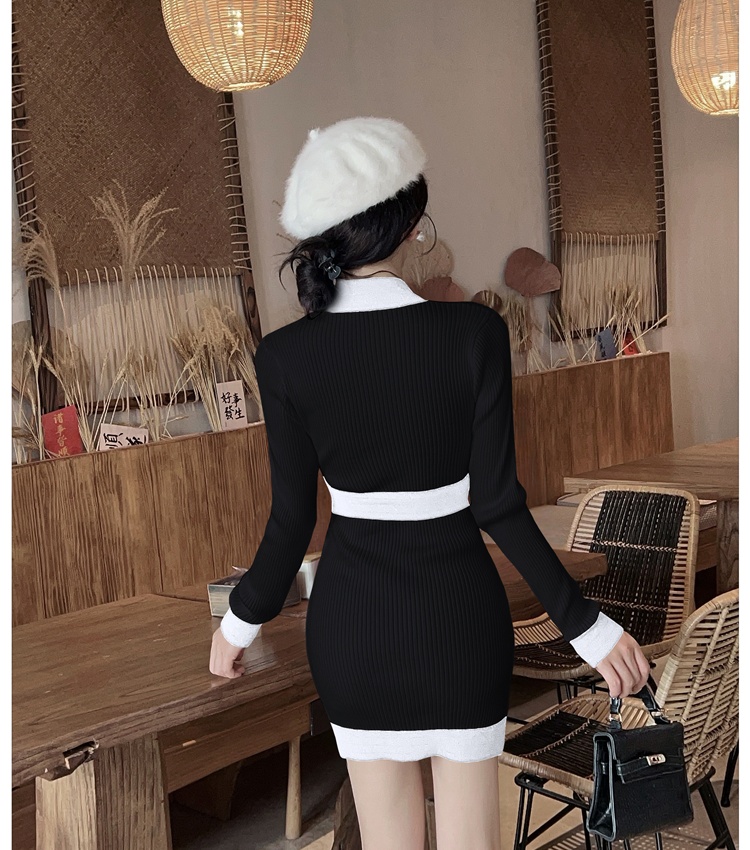 Package hip knitted dress chanelstyle sweater dress for women