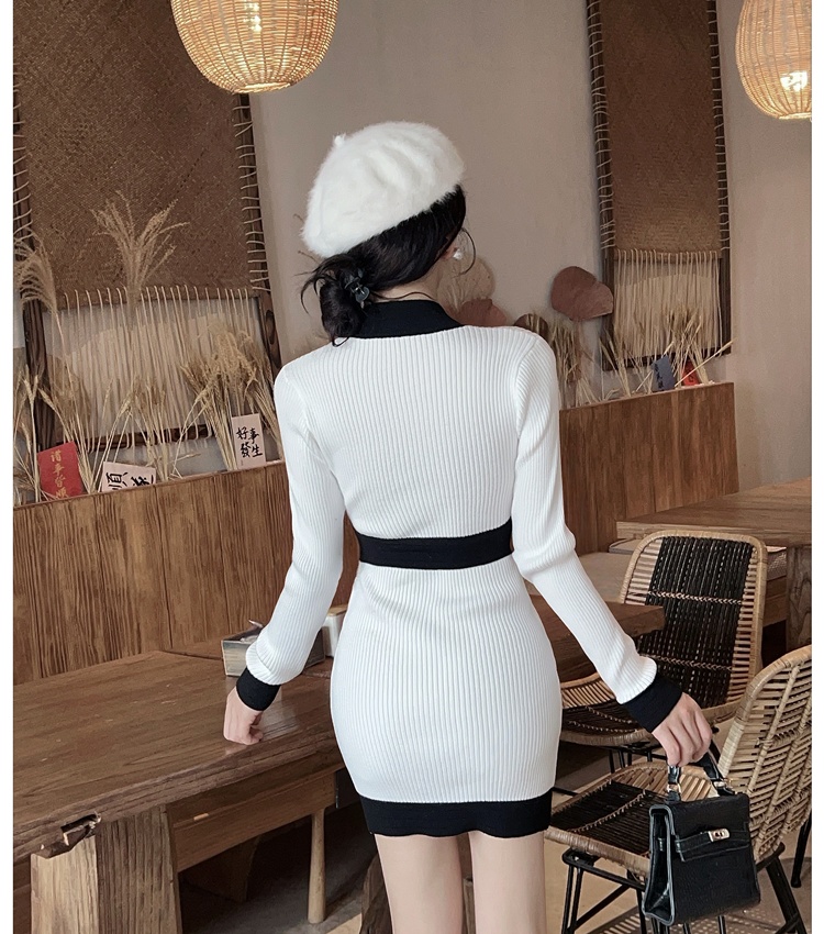 Package hip knitted dress chanelstyle sweater dress for women