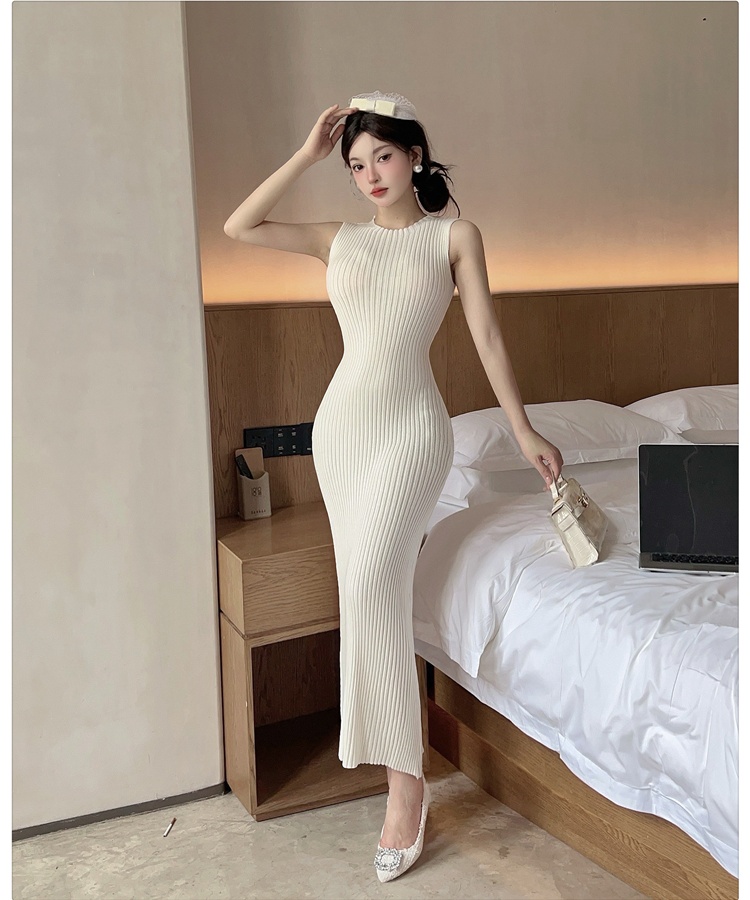 Twist autumn and winter dress lazy vest 2pcs set