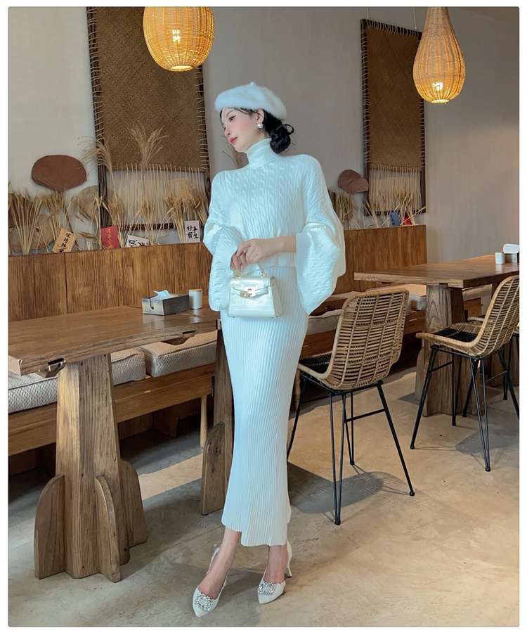 Twist autumn and winter dress lazy vest 2pcs set