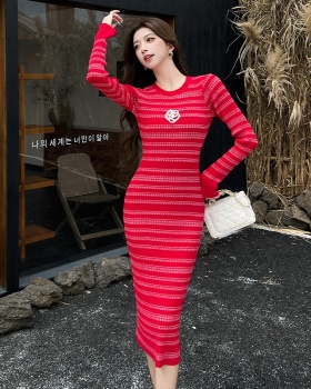 Slim autumn and winter dress long sweater dress