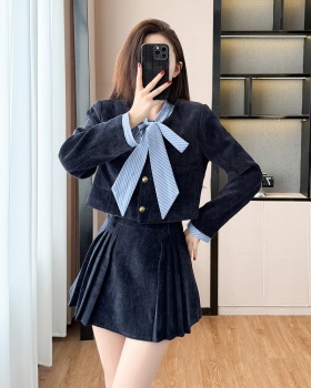 Fashion college style jacket Korean style skirt 2pcs set