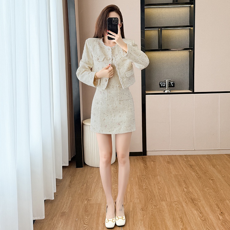 Autumn and winter coat sleeveless dress 2pcs set