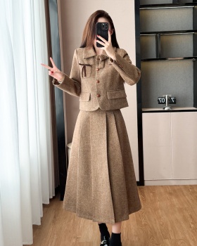 Chanelstyle skirt ladies coat 2pcs set for women