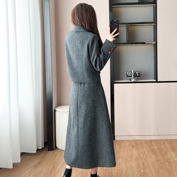 Chanelstyle skirt ladies coat 2pcs set for women