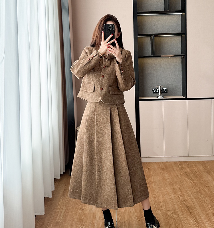 Chanelstyle skirt ladies coat 2pcs set for women